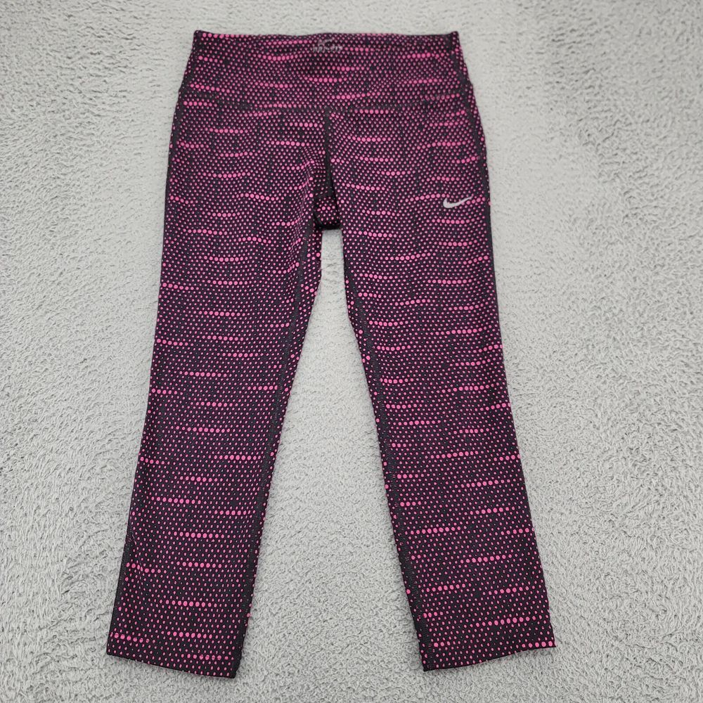 Nike Pants Womens Small Black Pink Geometric Swoosh Running Outdoors Pocket